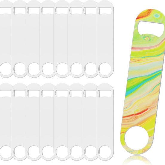 Sublimation Bottle Opener Blanks 16Pack Stainless Steel Sublimation Flat Bottle Opener Custom Personalized Sublimation Beer Openers for Bartenders Home Kitchen Parties and Restaurants